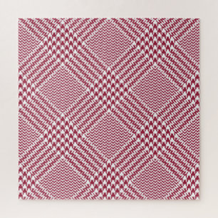 Quebra-cabeça Xadrez de Glen Branco Vermelho: Tartan Torcido