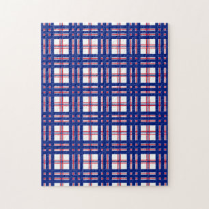 Quebra-cabeça Xadrez de Mod Azul Branco Vermelho