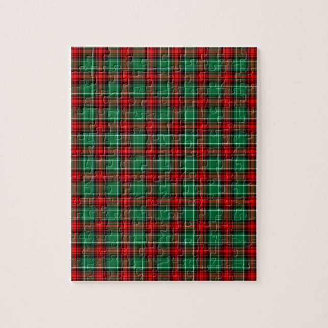 Quebra-cabeça Xadrez de Natal Verde Vermelho Padrão de Quebra-ca (Vertical)