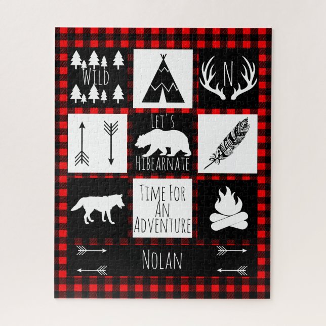 Quebra-cabeça Xadrez Rústica de Selvagem e Animais Buffalo (Vertical)