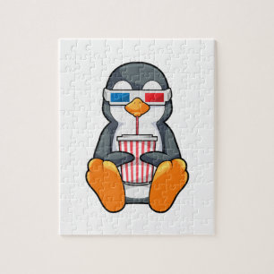 Quebra-cabeça Xícara de Bebendo dos Óculos de cinema pinguins