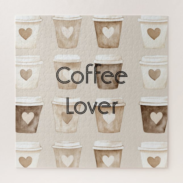 Quebra-cabeça Xícaras de Coração de Café com Creme   (Vertical)