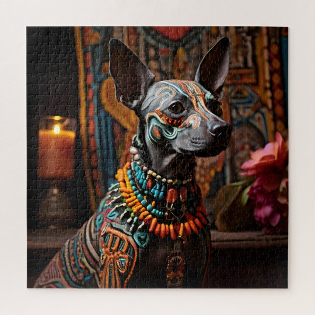 Quebra-cabeça Xoloitzcuintle no Dia Altar dos Mortos (Vertical)