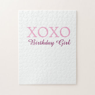 Quebra-cabeça Xoxo birthday girl name pink mauve simple love 