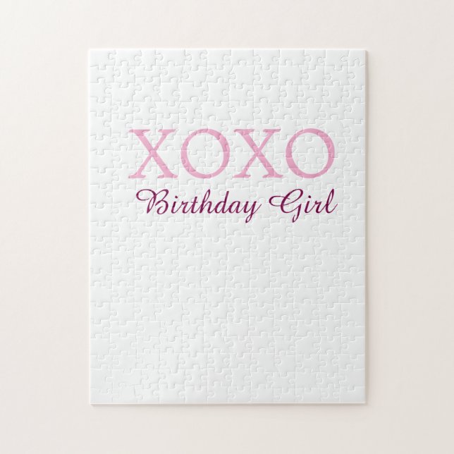 Quebra-cabeça Xoxo birthday girl name pink mauve simple love  (Vertical)