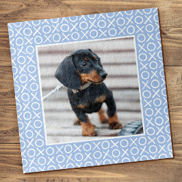 Quebra-cabeça XOXO Pincelada Personalizada Foto de Cachorro Azul