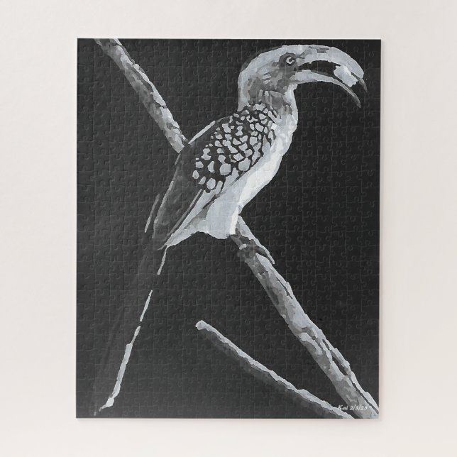 Quebra-cabeça Yellow Billed Hornbill, Kalahari Animal (Vertical)