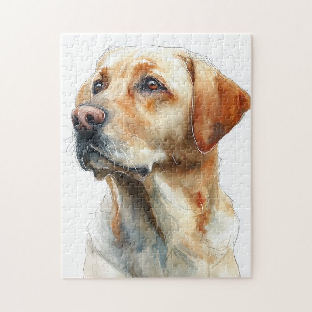 Quebra-cabeça Yellow labrador retriever watercolor (Vertical)