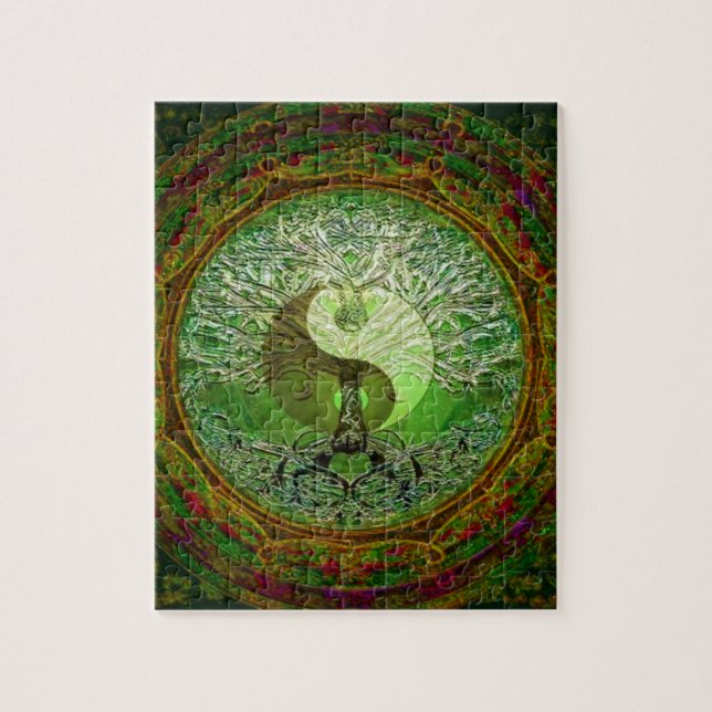 Quebra-cabeça Yin Yang Tree of Life Green (Vertical)