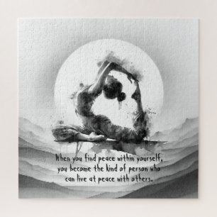 Quebra-cabeça Yoga Reiki Pigeon Pose Watercolor, Rei Pigeon Com