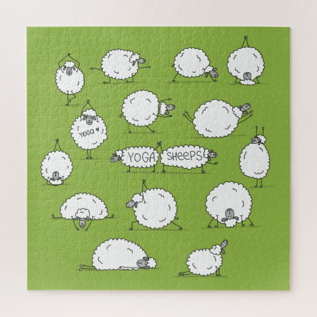 Quebra-cabeça Yoga Sheep: Brincadeira Com O Esboço. (Vertical)