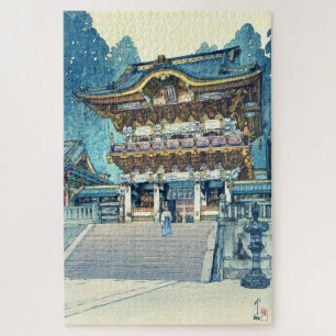 Quebra-cabeça Yomeimon Gate, Hiroshi Yoshida, Woodcut
