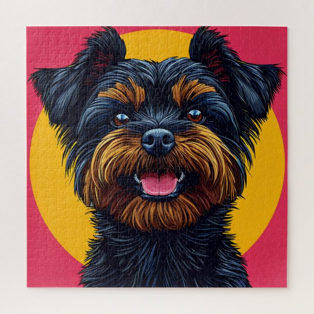 Quebra-cabeça Yorkshire Terrier Contra um Fundo Brilhante (Vertical)