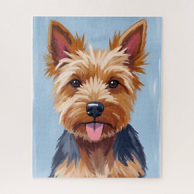 Quebra-cabeça Yorkshire Terrier Dog Portrait Painting (Vertical)