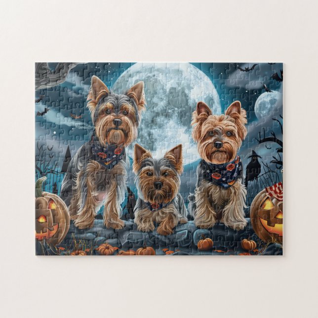 Quebra-cabeça Yorkshire Terrier Halloween Spooky (Horizontal)