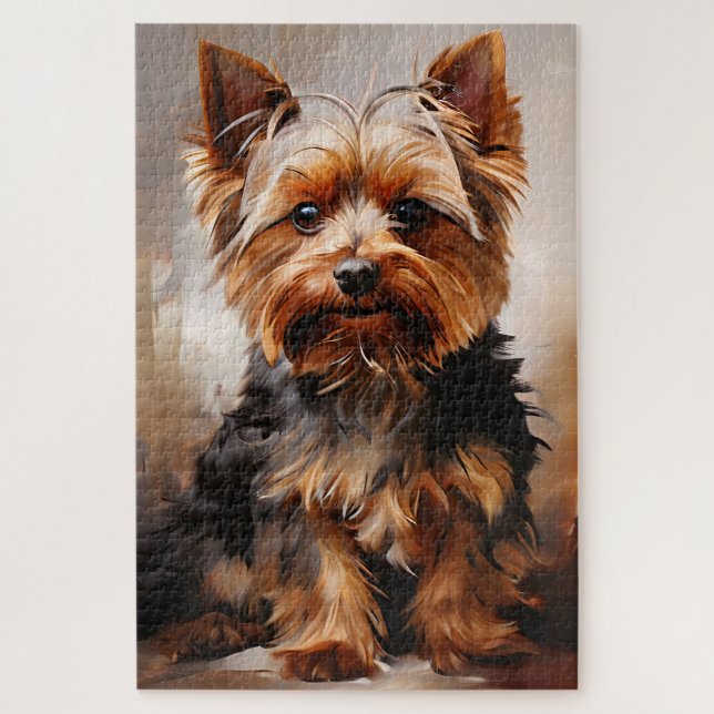 Quebra-cabeça Yorkshire Terrier Realismo Art Retrait (Vertical)