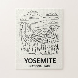 Quebra-cabeça Yosemite National Park Line Art