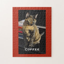 Quebra-cabeça Your Pet Photo, Name, Red Background, Personalized