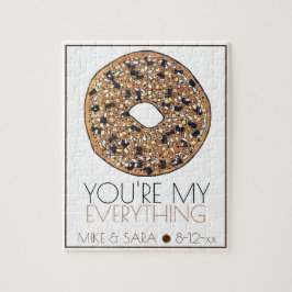 Quebra-cabeça You're My Everything Bagel Foodie Wedding Favor