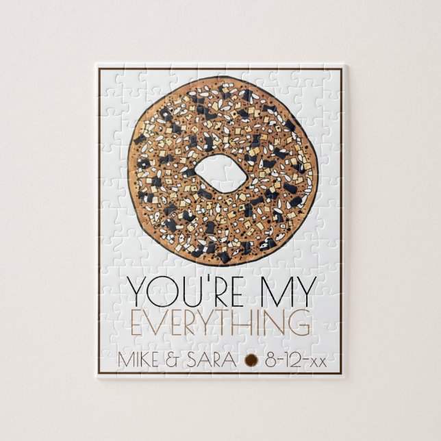 Quebra-cabeça You're My Everything Bagel Foodie Wedding Favor (Vertical)