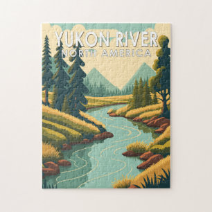 Quebra-cabeça Yukon River North America Viagem Art Vintage