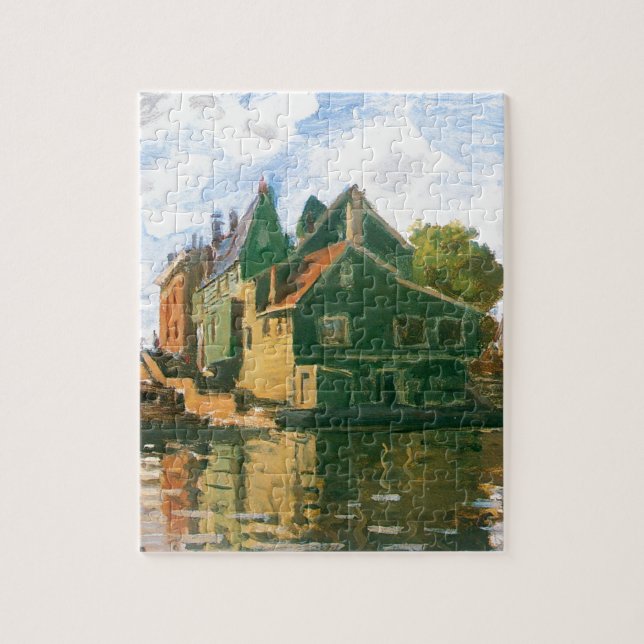 Quebra-cabeça Zaandam, canal por Claude Monet (Vertical)