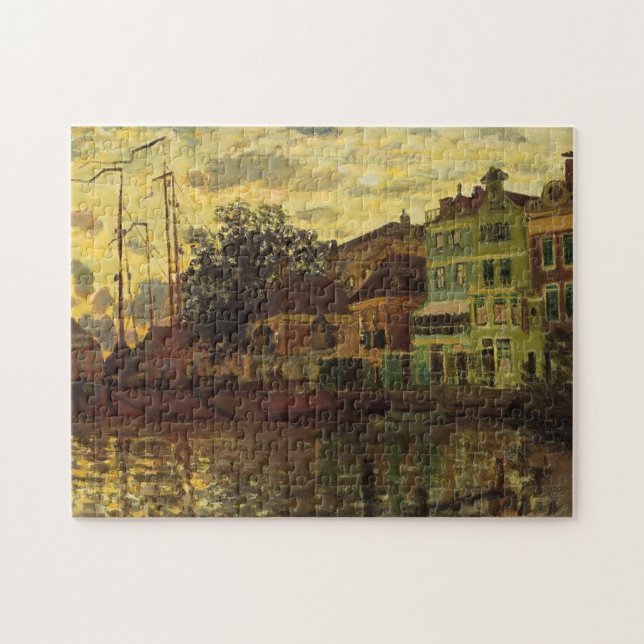 Quebra-cabeça Zaandam, O Dique Da Noite Monet, Belas Artes (Horizontal)