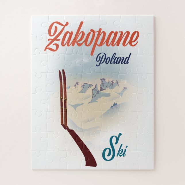 Quebra-cabeça Zakopane Polônia ski poster (Vertical)