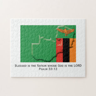 Quebra-cabeça ZÂMBIA   Nação Abençoada   BANDEIRA DA ZÂMBIA