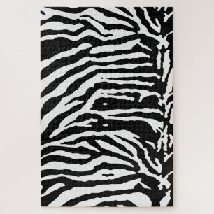 Quebra-cabeça Zebra Camouflage Padrão Artístico Negro e Branco