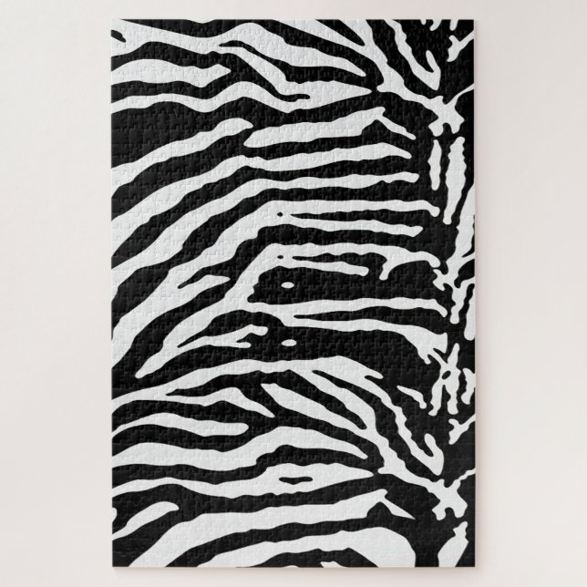 Quebra-cabeça Zebra Camouflage Padrão Artístico Negro e Branco (Vertical)