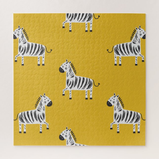 Quebra-cabeça Zebra infantil: Padrão divertido sem costura (Vertical)
