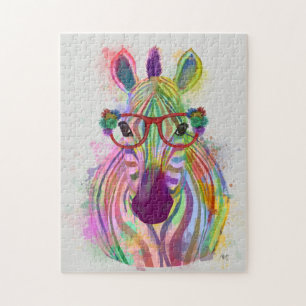 Quebra-cabeça Zebra Rainbow Splash