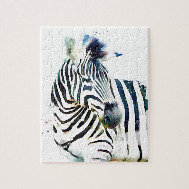 Quebra-cabeça Zebra Watercolor (Vertical)