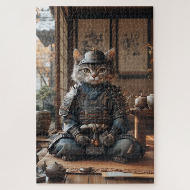 Quebra-cabeça Zen Cat Samurai Puzzle (Vertical)