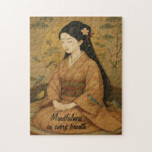 Zen Meditation art Mindtness Yoga Brown Custom