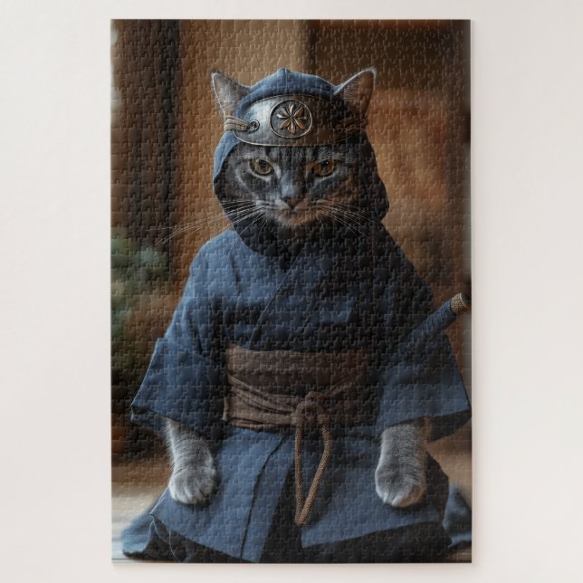 Quebra-cabeça Zen Ninja Cat Puzzle (Vertical)