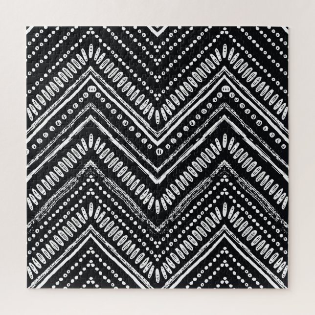Quebra-cabeça Zigzag Stripes: Étnica Desenhada À Mão (Vertical)