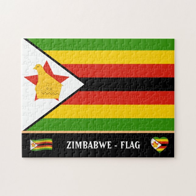 Quebra-cabeça Zimbábue Bandeira e Zimbabué / Zimbábue (Horizontal)