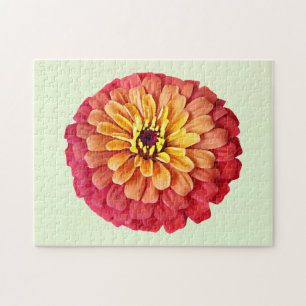 Quebra-cabeça Zinnia em tons de laranja