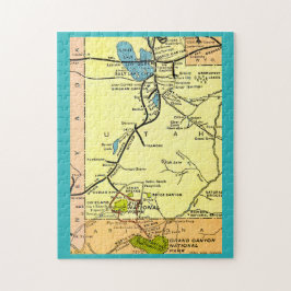 Quebra-cabeça Zion Park Grand Canyon 11x14 Vintage Map Puzzle