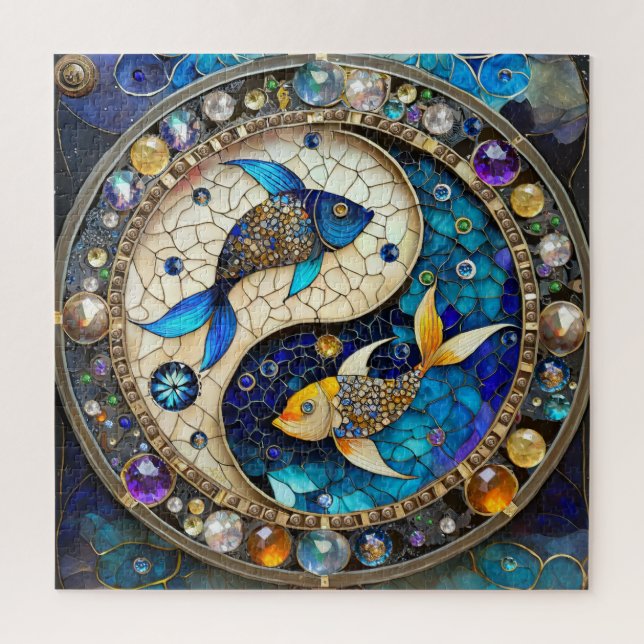 Quebra-cabeça Zodíaco - Peixes Yin e Yang (Vertical)