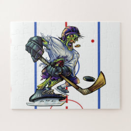 Quebra-cabeça Zombie jogador de hóquei engraçado