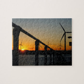 Quebra-cabeça Zonsondergang met windmolen, Rustgevend relaxt.