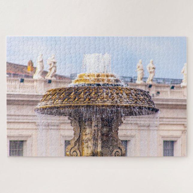 Quebra-cabeça Zoom na fonte na Rua. Praça Peter, Roma, Itália (Horizontal)