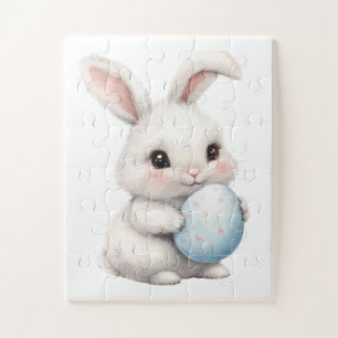 Quebra-cabeças de Coelho Branco Fofo