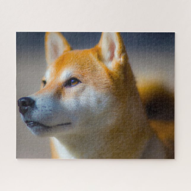 Quebra-cabeças do Cão Shiba Inu. (Horizontal)