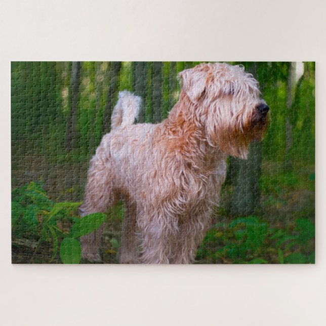 Quebra-cabeças do Cão Terrier Wheaten. (Horizontal)