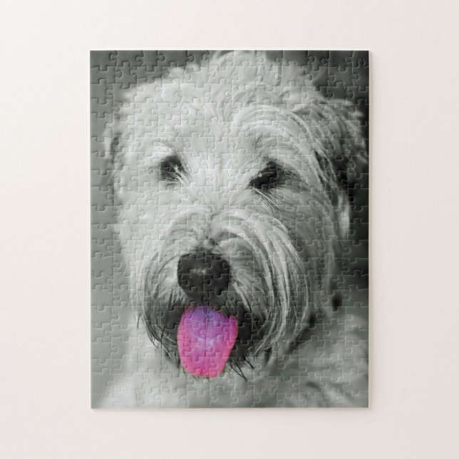 Quebra-cabeças do Cão Terrier Wheaten. (Vertical)