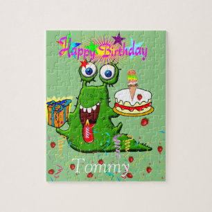 Quebra-cabeças Feliz Aniversário Monstro Verde